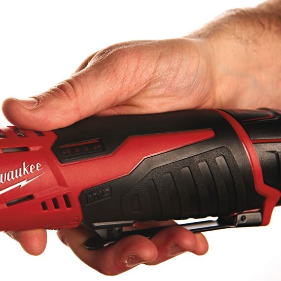 MILWAUKEE M12 IR-201B aku rázový utahovák 12V/2Ah, 1/4", 40Nm, 0-250 ot./min., LED osvětlení