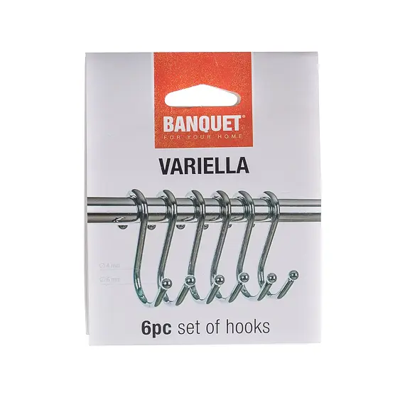 háček k závěsné tyči Cr, VARIELLA, (6ks), 267307