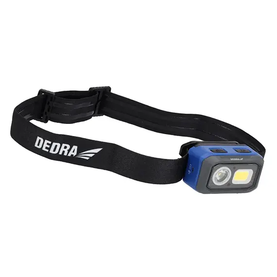 DEDRA čelovka LED COB 120 - 500lm, IP54, 3,7V/1Ah, USB-C, L1015