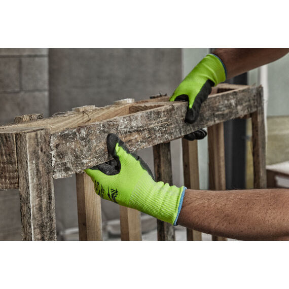 MILWAUKEE 4932479923 rukavice manipulační reflexní Hi-Vis, vel.9/L, ochrana "B", bezešvé
