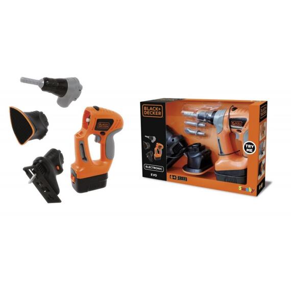 SMOBY přímočará pila-vrtačka-bruska, BLACK+DECKER, baterie 2*AA, SM360102