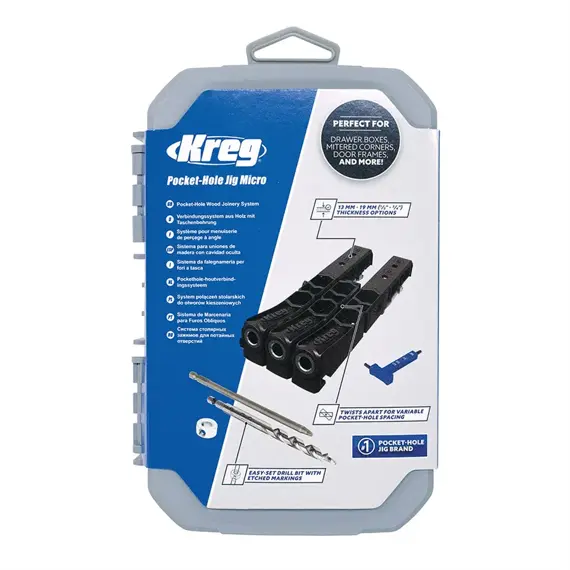 KREG svrtávací přípravek na skryté šroubové spoje 230 Micro, materiál 12-19mm, KPHJ230-INT