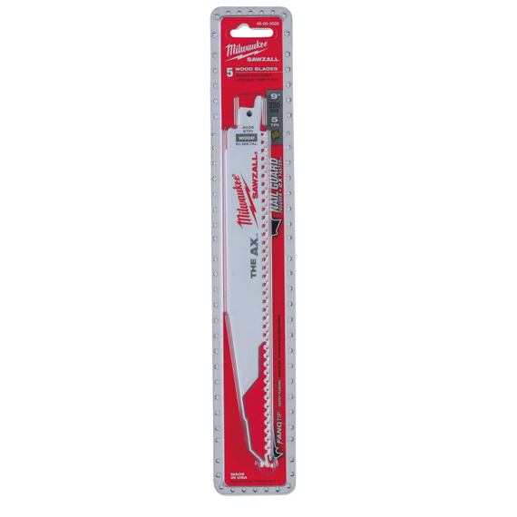 MILWAUKEE 48005026 pílky do chvostovky, The AX 230*5/8TPi, drevo, drevo s klincami, plasty 5ks