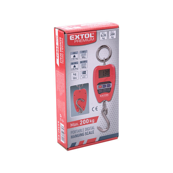 EXTOL Premium váha závěsná digitální, 0,35 - 200kg, 8822000