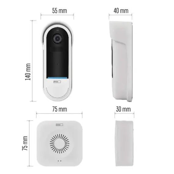 EMOS GoSmart Domovní bezdrátový bateriový videozvonek IP-15S s WiFi, H4032