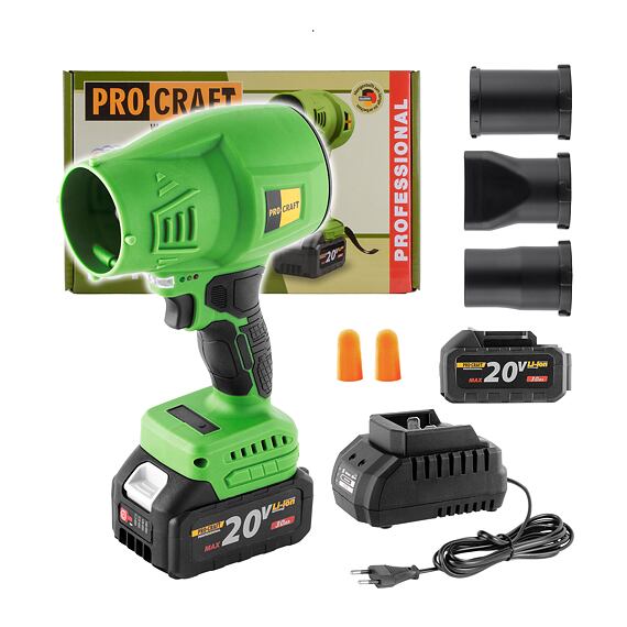 PROCRAFT PB18 aku fukar 20V/3Ah, rychlost vzduchu 164 km/hod., bezuhlíkový motor