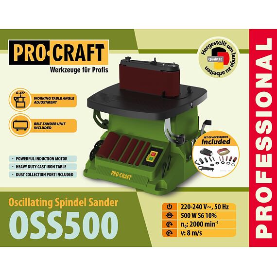 PROCRAFT OSS500 vřetenová a pásová oscilační bruska 450W