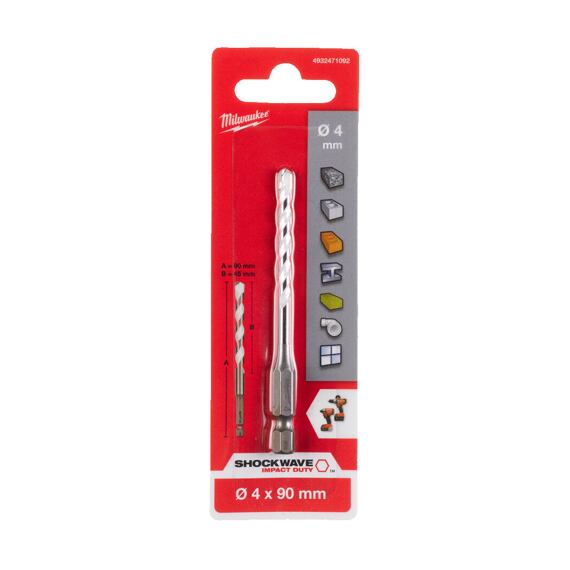 MILWAUKEE 4932471092 vrták 4*90mm, multimateriál, 6-tihranná stopka
