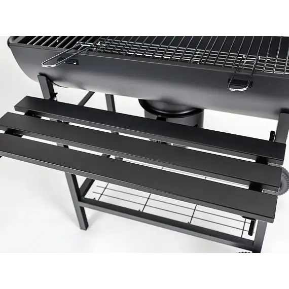 gril LANDER na dřevěné uhlí 101*70*94cm, barelový tvar, odkládací plocha, 767019
