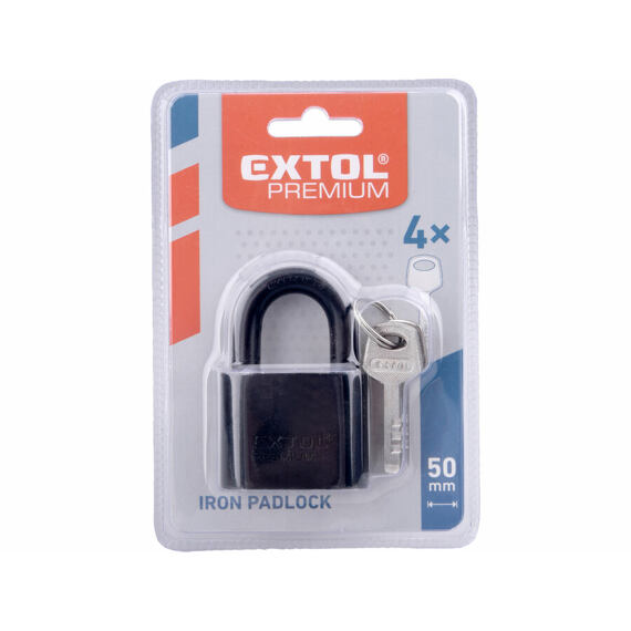EXTOL Premium zámek visací kovový 50mm, 4 klíče 8857415