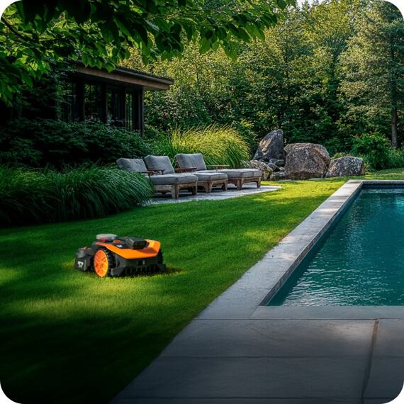WORX Garden WR365E robotická sekačka VisionRTK stereo, řízená GPS signálem a kamerou