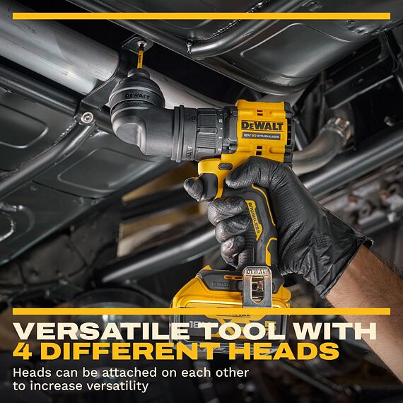 DeWalt DCD803NT aku bezuhlíková příklepová vrtačka a 4 výměnné hlavy 18V, 73Nm, kufr TSTAK, bez aku