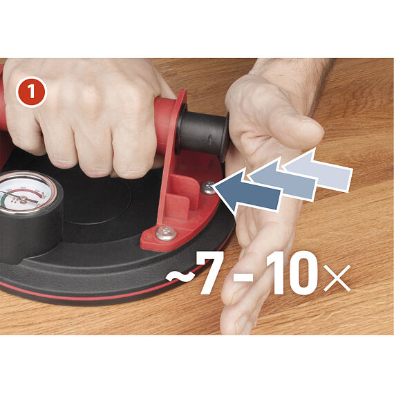 EXTOL PREMIUM přísavka s manuální pumpou a manometrem, pr. 200mm/130kg, 8863110