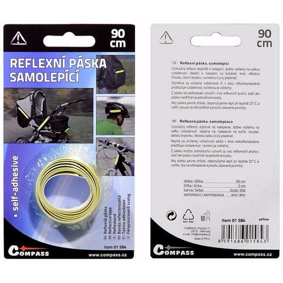 COMPASS páská reflexná samolepiaca 2*90cm žltá 01584