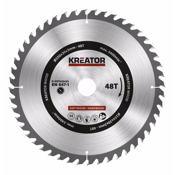 KREATOR pílový kotúč 250mm*30mm 48Z KRT020425