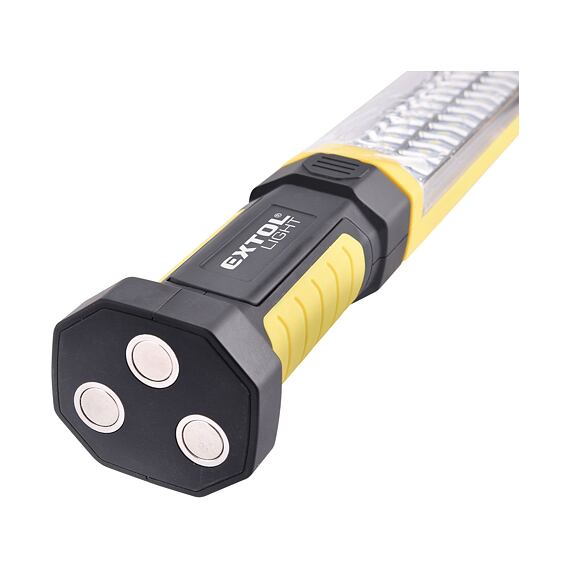EXTOL LIGHT lampa montážna 75cm, 1200lm, rotačná a kĺbová, 6*AA, magnety 43157