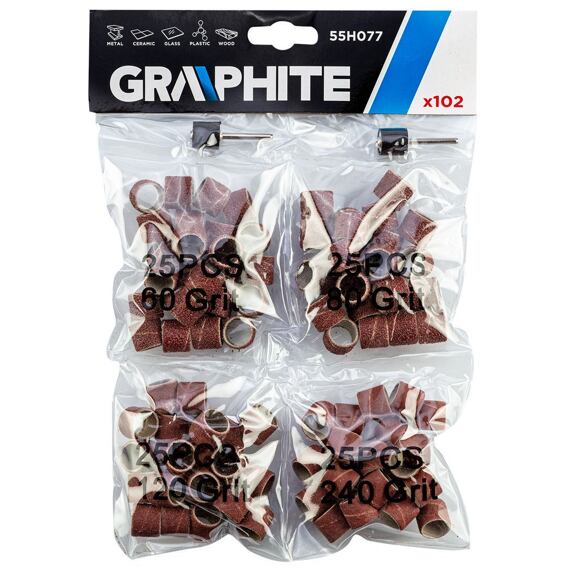 GRAPHITE sada brusných tělísek 102ks, 55H077