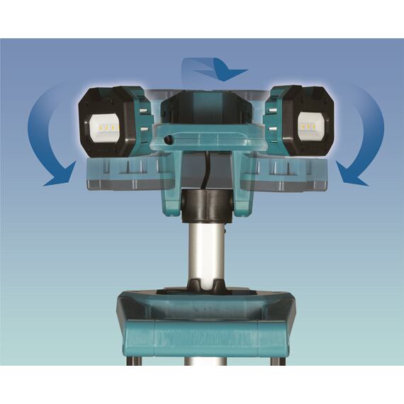 MAKITA DEADML814 LED aku stojanová lampa 900/1700/3000lm, teleskop 1144-2240mm, IP55, bez batérie