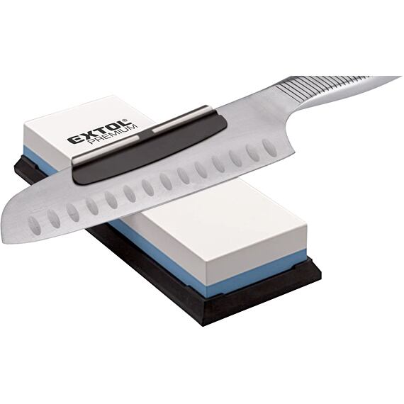 EXTOL PREMIUM brúsny kameň na nože obojstranný K400/K1000, 180*60*28mm, vodiaca svorka, 8855401