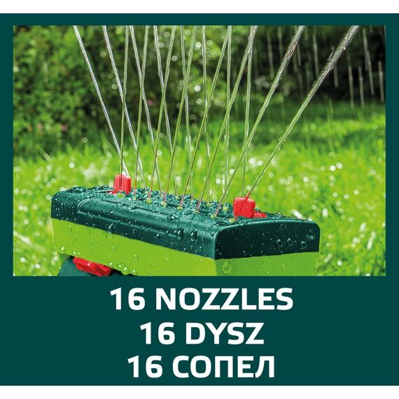 VERTO zavlažovač oscilační 16 trysek, rozsah až 208m2 15G773