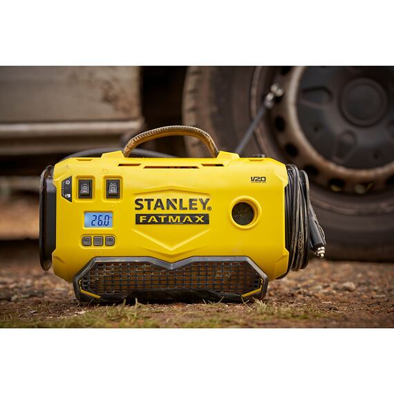 STANLEY SFMCE520B-QJ aku kompresor V20 / 230V / adaptér 12V z auta, max.tlak 11bar
