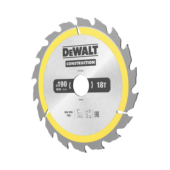 DeWalt DT1943 pílový kotúč 190*30mm, 18z, ATB 20°, rýchly pozdĺžny rez