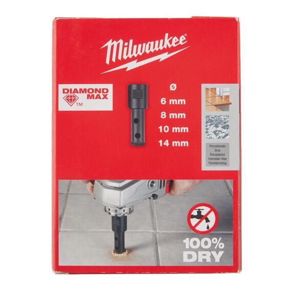 MILWAUKEE 4932471863 sada vrtáků DIAMOND do dlažby, upnutí M14, pr.6, 8, 10, 14mm, PH box