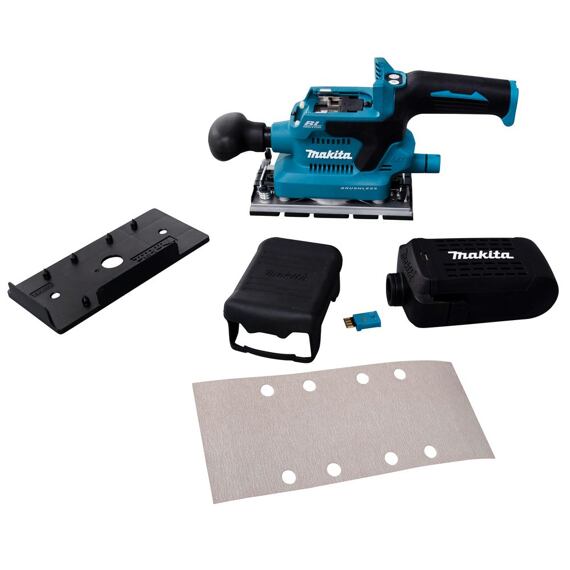 MAKITA DBO381ZU aku vibračná brúska 18V LXT, AWS, 93*185mm, 3 stupne kmitov, bez batérie