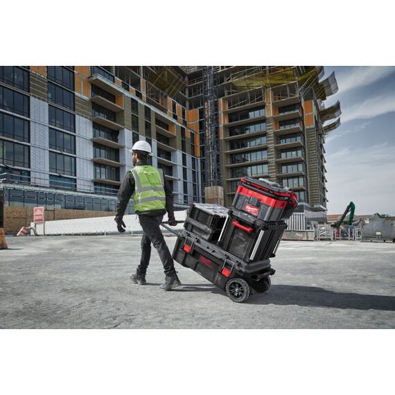 MILWAUKEE 4932478161 bedňa na náradie PACKOUT, 23cm kolieska, rukoväť až 113kg, Dual Stack Top
