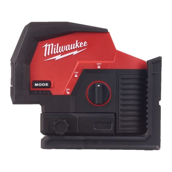 MILWAUKEE M12 CLLP-0C křížový liniový laser 12V, ZELENÝ, dosah 38m (s detektorem 50m), bez baterie