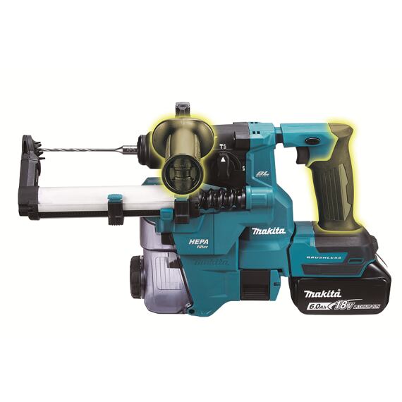MAKITA DHR183RTWJ aku vŕtacie kladivo 18V/2*5Ah, LXT, 1,7J, odsávací adaptér DX16