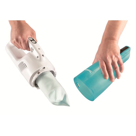MAKITA CL117FDX2 aku vysávač 12V/2Ah, bezvreckový obsah 600ml, 3 stupne satia, bielo-modrý