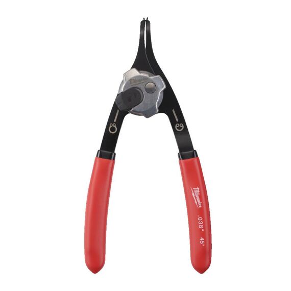 MILWAUKEE 4932492488 kleště seger 0,9mm/45°, přepínací hřídel/díra, zahnuté