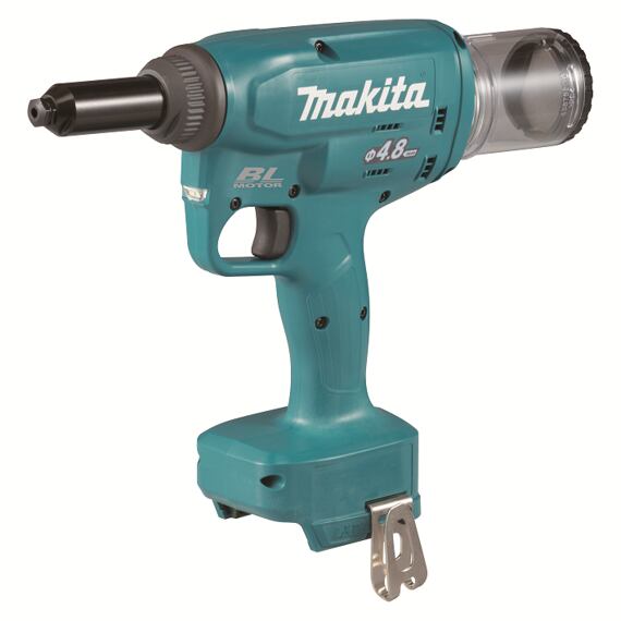 MAKITA DRV150ZJ aku nýtovačka 18V LXT, nýty 2,4 - 4,8mm, ocel, nerez, tažná síla 10000N, MAKPAC