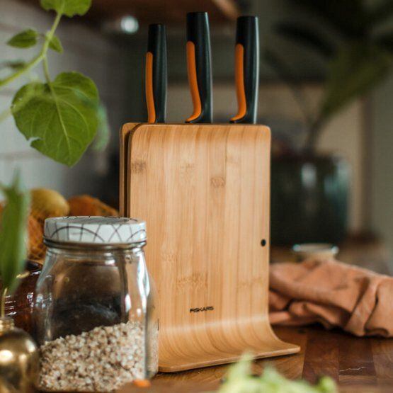 FISKARS 1057553 set nožů 3ks, Functional Form v dřevěném bloku