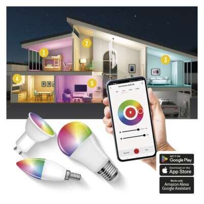 EMOS LED inteligentná žiarovka GoSmart A60/E27, 11W, 1050lm, RGB, stmievateľná, Wi-Fi