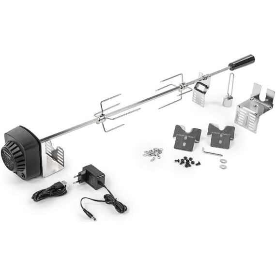 FIELDMANN FZG 9031 grilovací jehla s motorem 230V, 80cm, 2* 4-ramenná vidlice, Cr držáky