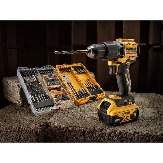 DeWalt DCD100YP2T aku příklepová vrtačka 18V/2*5Ah, 68Nm, 0-450/1650 ot./min., kufr