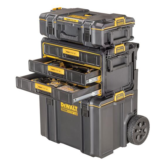 DeWalt DWST08330-1 zásuvkový kufrík ToughSystom 2.0, 3 zásuvky, guličkové ložiská vo výsuvoch