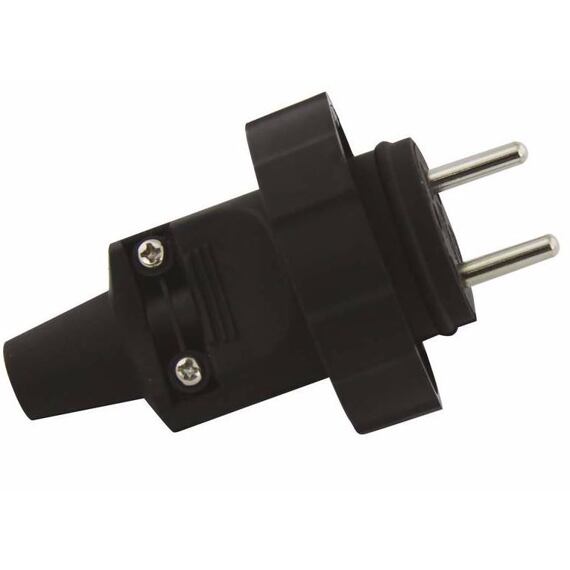 EMOS zástrčka IP65 černá guma P0037