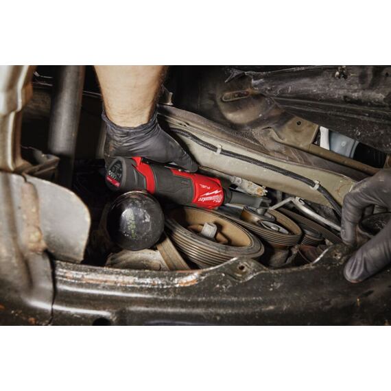MILWAUKEE M12 FPTR-0 aku rázová průchozí ráčna 12V, dlouhý krk, adaptéry, bez baterie