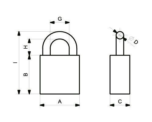 TOKOZ zámek visací KAPPA 25 long - dlouhé oko, KAPPA25L