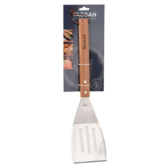 grilovací obracečka 41cm, dřevěná rukojeť, nerez, KO-C83500770