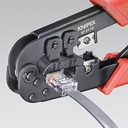 KNIPEX lisovací kleště pro konektory RJ45 / RJ12 Western 975110