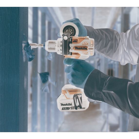 MAKITA DDF492RTJ aku bezuhlíková vrtačka LXT 18V/2*5Ah, 130Nm, 0-550/2100 ot./min., MAKPAC