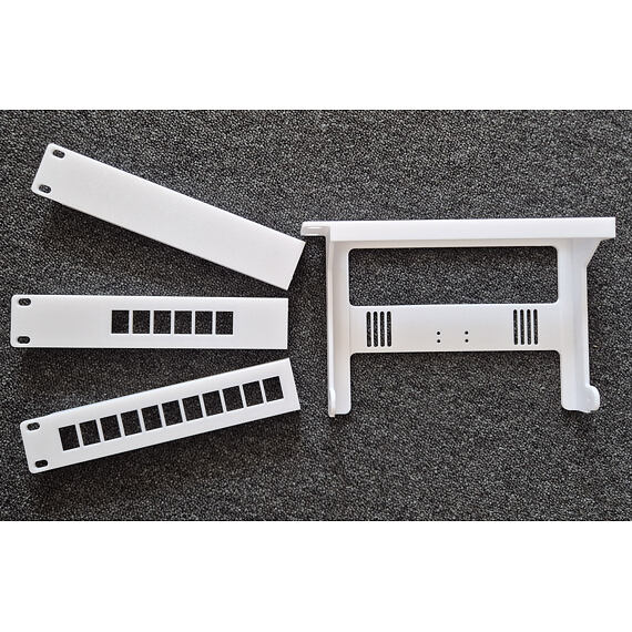 Rackmount pro firewally Fortinet Fortigate 60D, 60E, 60F, 61E, 61F, 70F, 70G, 71E a 71F v rozloženém stavu - více možností ucha.