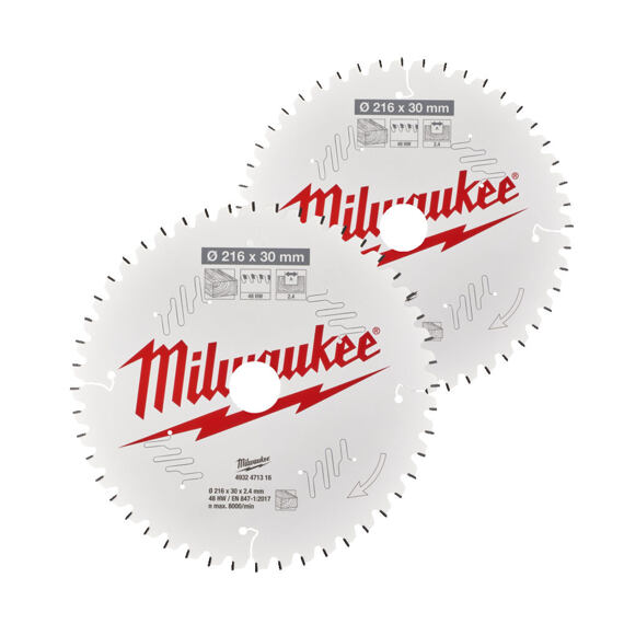 MILWAUKEE 4932479575 pilové kotouče 2ks, 216*30mm, 1*60z + 1*48z (4932471317+4932471316)