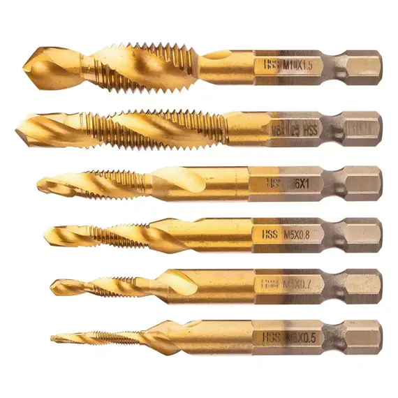 NEO sada závitových vrtáků 6-dílná, M3-M10, stopka 1/4" HEX, 08-959