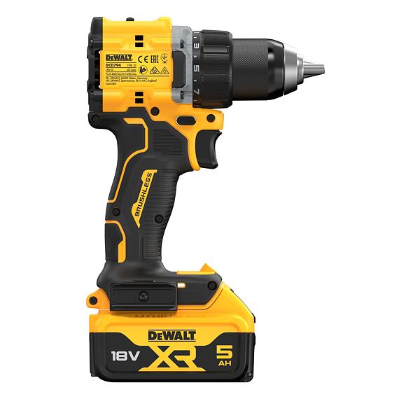 DeWalt DCD794NT aku vrtačka 18V, 74Nm, 0-450/1650 ot./min., kufr, bez baterie