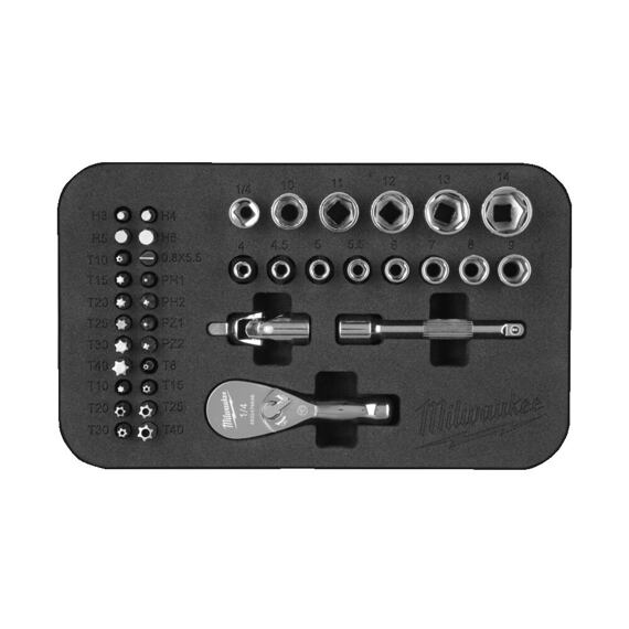 MILWAUKEE 4932492672 39dílná 1/4" gola sada v textilním pouzdře
